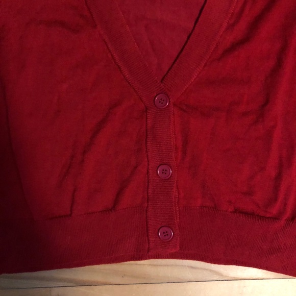 New Unworn 2XL Mak Red Cropped Retro Cropped Cardigan ModCloth - Picture 6 of 8